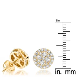 Unisex Round Diamond Stud Earrings Clusters 14K White Gold 1.75ct -Outlet Radiant Bijou Store unisex round diamond stud earrings clusters in 14k gold 175ct rulerye