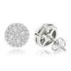 Unisex Round Diamond Stud Earrings Clusters 14K White Gold 1.75ct -Outlet Radiant Bijou Store unisex round diamond stud earrings clusters in 14k gold 175ct wh