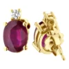 VS Diamond And Oval Ruby Stud Earrings For Women 18K Yellow Gold 3.74ct 1 VS Diamond And Oval Ruby Stud Earrings For Women 18K Yellow Gold 3.74ct -Outlet Radiant Bijou Store vs diamond and oval ruby stud earrings for women in 18k gold 374ct 018402 yellow