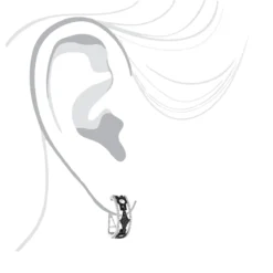 White And Black Diamond Hoop Earrings 0.9 Ct 14K White Gold -Outlet Radiant Bijou Store white and black diamond hoop earrings 095ct 14k gold p 48289 bodwh