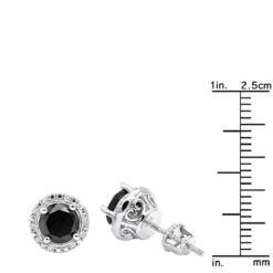 White And Black Diamond Stud Earrings 3.2ct Sterling Silver -Outlet Radiant Bijou Store white and black diamond stud earrings 32ct sterling silver rulerwh