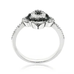 White Black Diamond Ring For Ladies 0.31ct 14K White Gold 6 White Black Diamond Ring For Ladies 0.31ct 14K White Gold -Outlet Radiant Bijou Store white black diamond ring for ladies 031ct 14k gold 2
