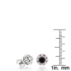 White Pink And Black Diamond Stud Earrings 2.2ct 14K White Gold -Outlet Radiant Bijou Store white pink and black diamond stud earrings 22ct 14k gold rulerwh