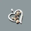 10K White Gold Diamond Love Heart Pendant 0.11ct