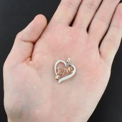 10K White Gold Diamond Love Heart Pendant 0.11ct -Outlet Radiant Bijou Store white rose gold diamond love heart pendant 011ct 10k p 50172box