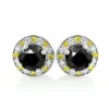 White Yellow And Black Diamond Stud Earrings 2.20ct 14K White Gold -Outlet Radiant Bijou Store white yellow and black diamond stud earrings 220ct 14k gold 1