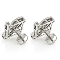 White Yellow Blue Diamond Earrings 0.5ct 10K White Gold -Outlet Radiant Bijou Store white yellow blue diamond earrings 078ct 10k gold backwh