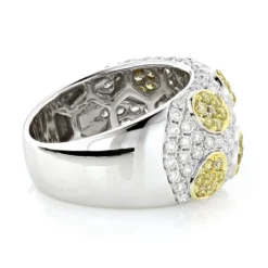 White Yellow Diamond Band 2.38ct 14K White Gold Unique Ladies Ring -Outlet Radiant Bijou Store white yellow diamond band 238ct 14k p 40948 backwh