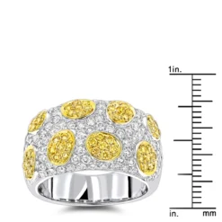 White Yellow Diamond Band 2.38ct 14K White Gold Unique Ladies Ring -Outlet Radiant Bijou Store white yellow diamond band 238ct 14k p 40948 rulerwh