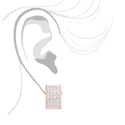 Wide 14K White Gold Designer Quarter Hoop Cluster Diamond Earrings Women's 3.25ct -Outlet Radiant Bijou Store wide 14k gold designer quarter hoop cluster diamond earrings womens 325ct bodro