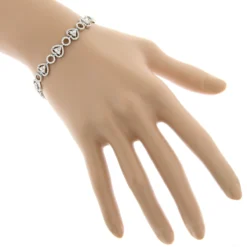 Women's 14K White Gold Designer Diamond Heart Bracelet 4.35ct 13 Women's 14K White Gold Designer Diamond Heart Bracelet 4.35ct -Outlet Radiant Bijou Store womens 14k gold designer diamond heart bracelet 435ct p 6482 bodwh