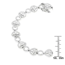 Women's 14K White Gold Designer Diamond Heart Bracelet 4.35ct 14 Women's 14K White Gold Designer Diamond Heart Bracelet 4.35ct -Outlet Radiant Bijou Store womens 14k gold designer diamond heart bracelet 435ct p 6482 rulerwh