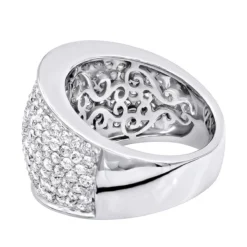 Women's 14K White Gold Pave Diamond Fashion Ring 3.6ct Wedding Band -Outlet Radiant Bijou Store womens 14k gold pave diamond fashion ring 36ct wedding band backwh