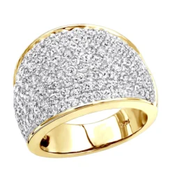 Women's 14K White Gold Pave Diamond Fashion Ring 3.6ct Wedding Band -Outlet Radiant Bijou Store womens 14k gold pave diamond fashion ring 36ct wedding band ye
