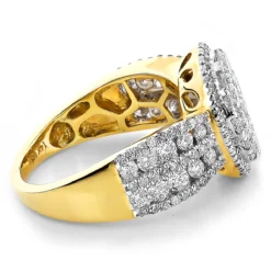 Women's Cluster 2.6ct Diamond 14K Yellow Gold Engagement Ring -Outlet Radiant Bijou Store womens diamond cluster rings 26ct 14k gold diamond engagement ring 2