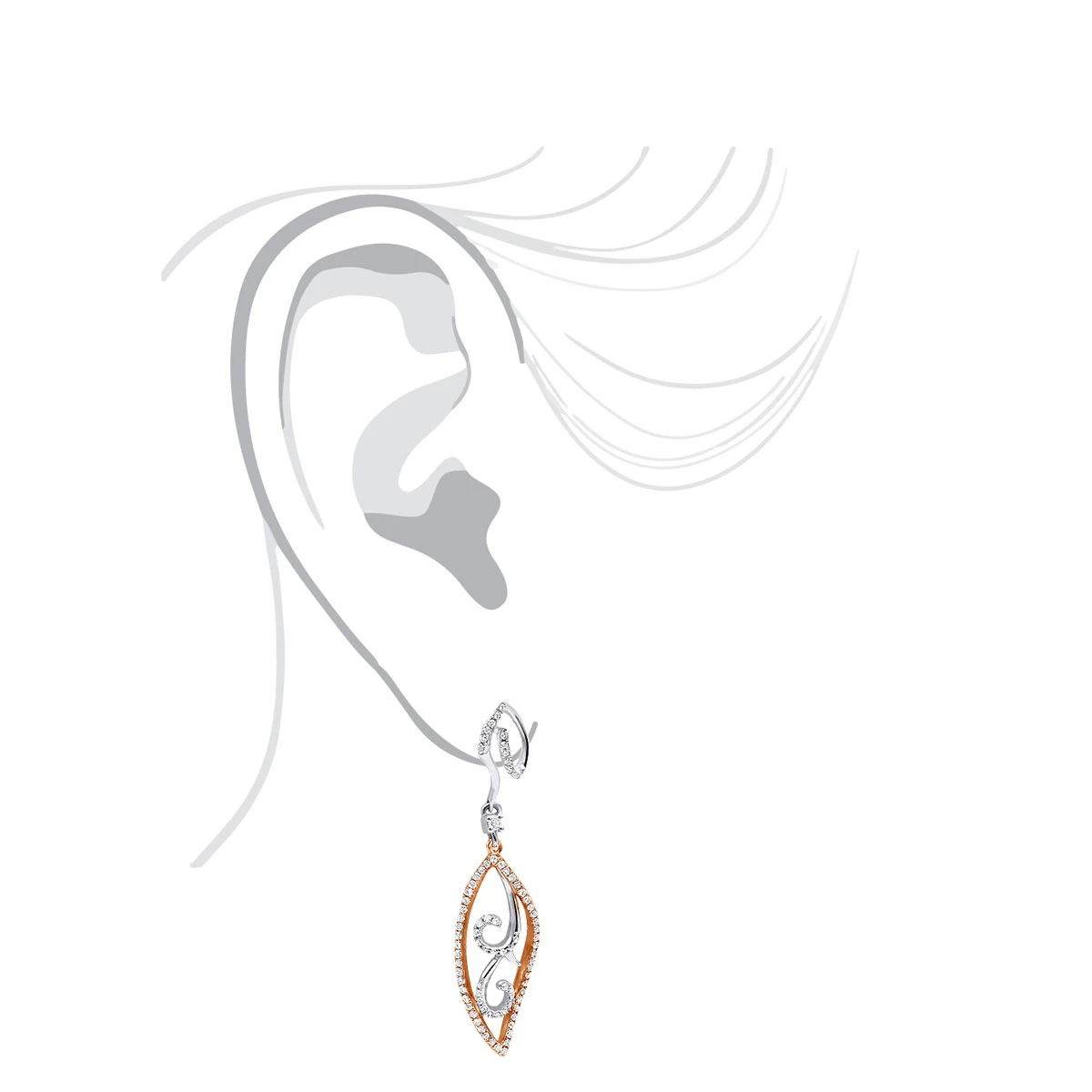 Women's Diamond Leaf Earrings 0.76ct 14K White Gold 9 Women's Diamond Leaf Earrings 0.76ct 14K White Gold - Image 7