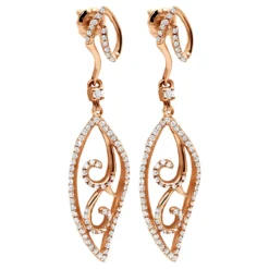 Women's Diamond Leaf Earrings 0.76ct 14K White Gold 12 Women's Diamond Leaf Earrings 0.76ct 14K White Gold -Outlet Radiant Bijou Store womens diamond leaf earrings 076ct 14k gold rose 20221011 20221027