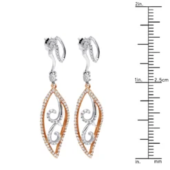 Women's Diamond Leaf Earrings 0.76ct 14K White Gold 17 Women's Diamond Leaf Earrings 0.76ct 14K White Gold -Outlet Radiant Bijou Store womens diamond leaf earrings 076ct 14k gold ruler white 20221011 20221027