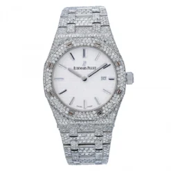 Women's Diamond Watch Audemars Piguet Royal Oak 33mm White Dial W01063