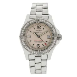 Women's Diamond Watch Breitling Colt Oceane 33mm White Dial