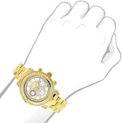 Women's Diamond Yellow Gold Plated Watch Luxurman Montana White Mop 2ct -Outlet Radiant Bijou Store womens diamond yellow gold plated watch luxurman montana white mop 2ct 3