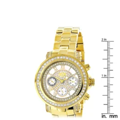 Women's Diamond Yellow Gold Plated Watch Luxurman Montana White Mop 2ct -Outlet Radiant Bijou Store womens diamond yellow gold plated watch luxurman montana white mop 2ct ruler