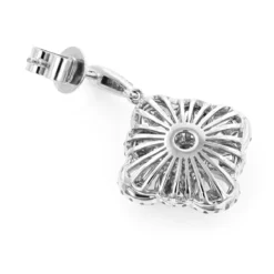 Women's Flower Diamond Dangle Earrings 1.8ct 14K White Gold -Outlet Radiant Bijou Store womens flower diamond dangle earrings 18ct 14k gold backwh