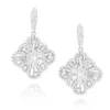 Women's Flower Diamond Dangle Earrings 1.8ct 14K White Gold -Outlet Radiant Bijou Store womens flower diamond dangle earrings 18ct 14k gold mainwh