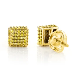 Yellow Diamond Stud Earrings 0.53ct 10K Yellow Gold