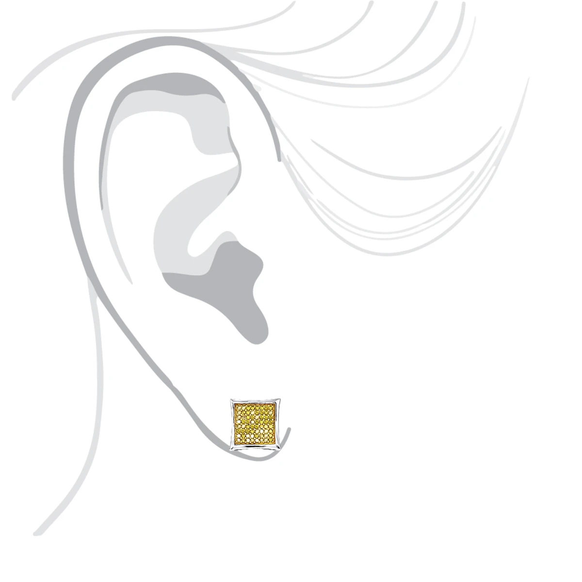 Yellow Diamond Stud Earrings 0.55ct 14K Yellow Gold 8 Yellow Diamond Stud Earrings 0.55ct 14K Yellow Gold - Image 6