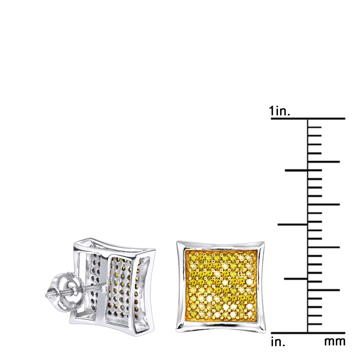 Yellow Diamond Stud Earrings 0.55ct 14K Yellow Gold 7 Yellow Diamond Stud Earrings 0.55ct 14K Yellow Gold - Image 5