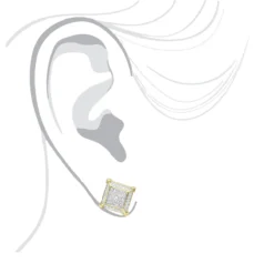 Yellow Gold Plated Silver Diamond Earrings 0.22ct -Outlet Radiant Bijou Store yellow gold plated silver diamond earrings 022ct bodye