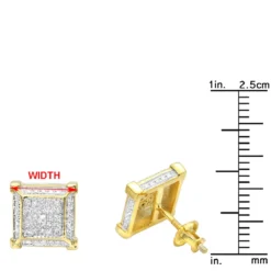 Yellow Gold Plated Silver Diamond Earrings 0.22ct -Outlet Radiant Bijou Store yellow gold plated silver diamond earrings 022ct rulerye