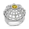 Yellow Sapphire Cocktail Ring With Diamonds 14K White Gold 0.60ctd 1.00cts -Outlet Radiant Bijou Store yellow sapphire cocktail ring with diamonds 14k 060ctd 100cts p 29224 white