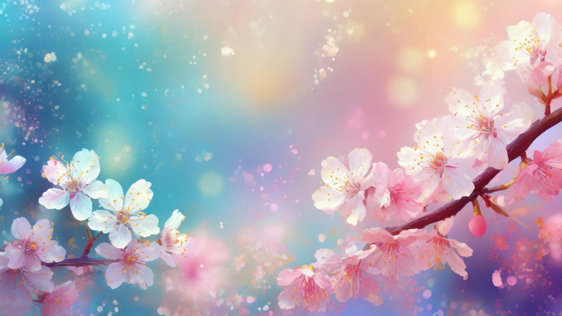 Outlet Radiant Bijou Store -Outlet Radiant Bijou Store Powerpoint Background Spring with Magical Pink Cherry Blossoms by SlidesCorner.com Backgrounds and Wallpapers